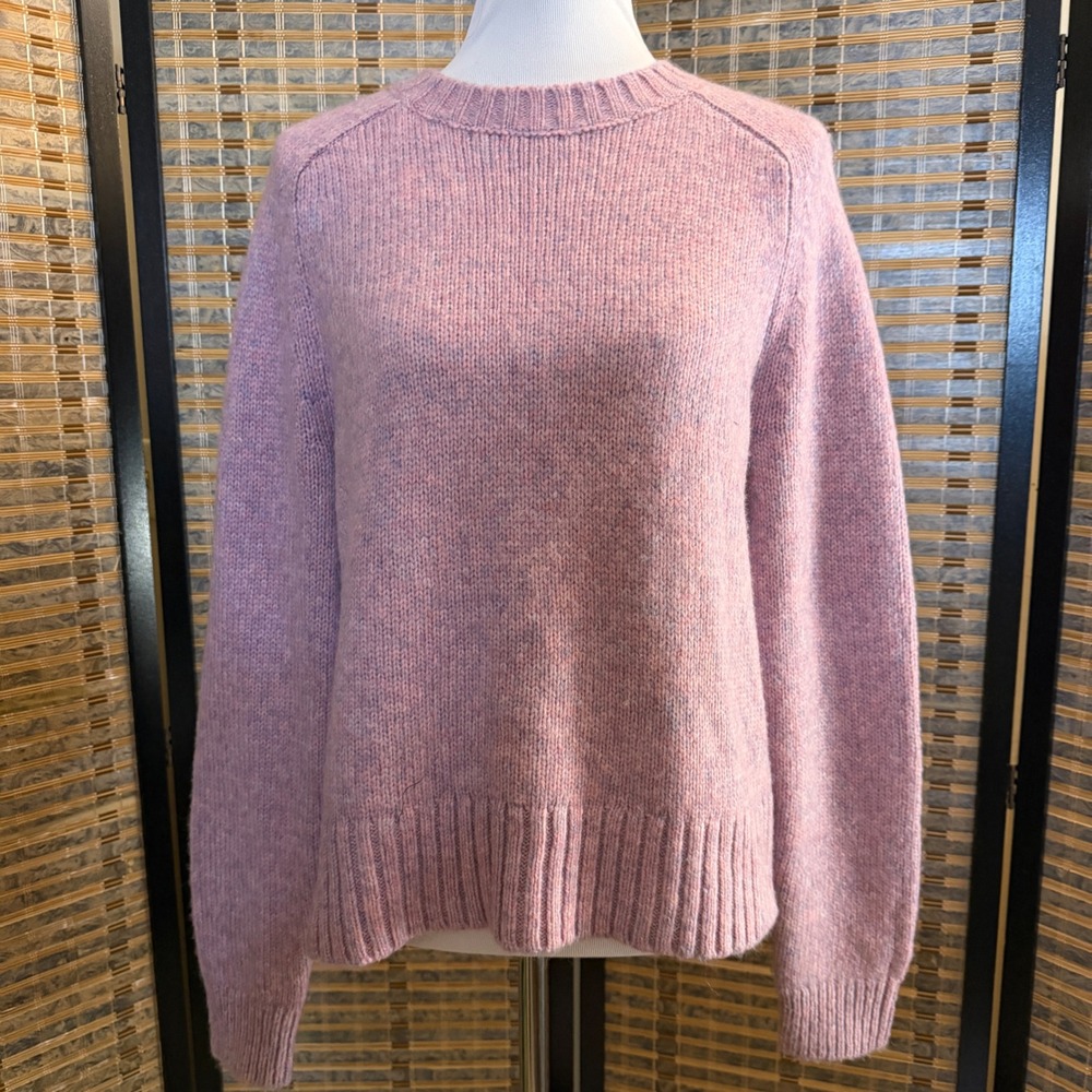 J.Crew Alpaca Merino Wool Blend Crewneck Sweater Women Large Lavender Pink AR942